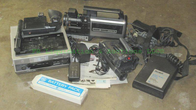 lot 233 image: Vintage video cameras including Sony, General Electric plus