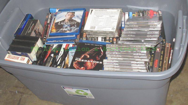 lot 222 image: Assorted DVD movies and music CDs, generous quantity