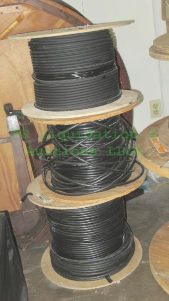 lot 165 image: Various industrial electrical cable medium spool rolls, 3 rolls total