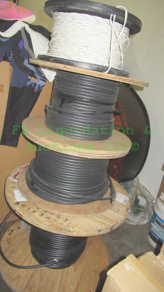 lot 163 image: Various industrial data communication cable medium spool rolls, 4 rolls total