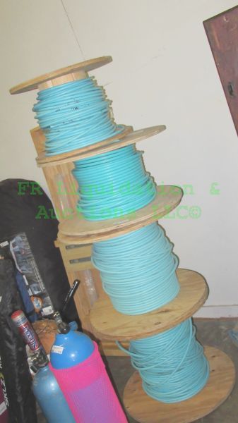 lot 173 image: Various industrial electrical cable medium spool rolls, 4 rolls total