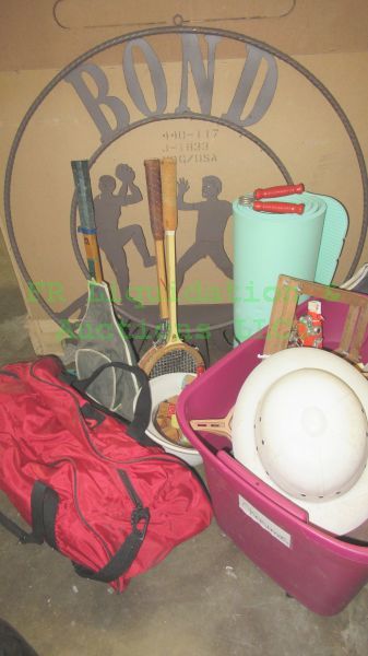 lot 176 image: Assorted baseball equipment, memorabilia and accessories plus, including Rawlings Cal Ripken Jr. glove, Basketballs, baseballs and more