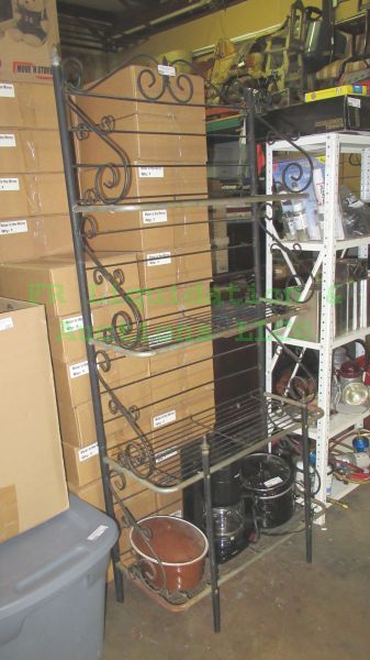 lot 220 image: Metal frame bakers rack, contents not included. 12 x 30 x 67