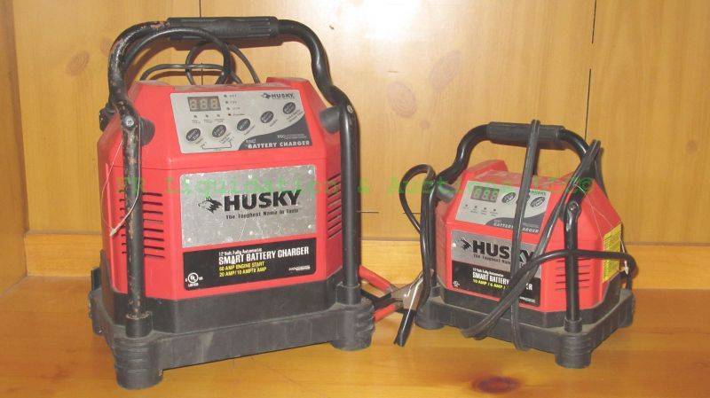 lot 212 image: Husky battery chargers, 2 count