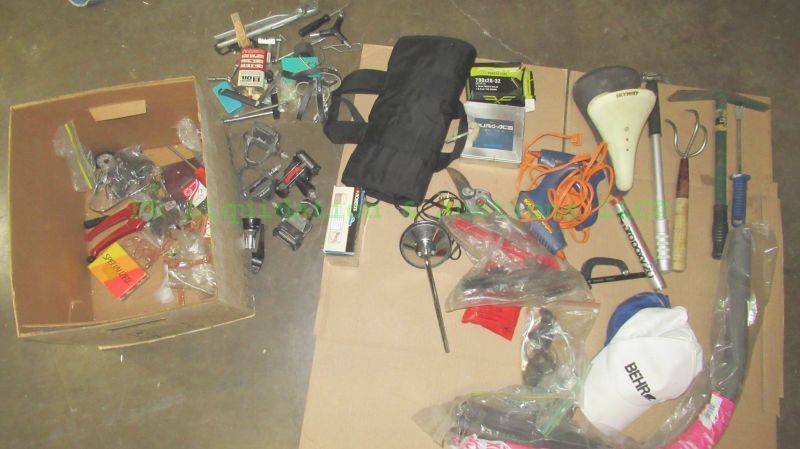 lot 191 image: Assorted household hand tools, hardware and misc parts as shown