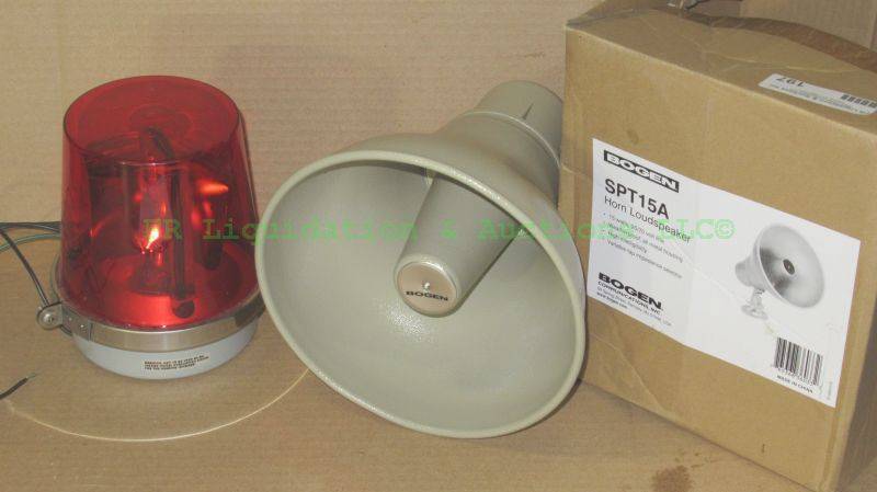 lot 197 image: Bogen SP158A 1530 watt horn loudspeaker and Adapta Beacon visual signaling appliance