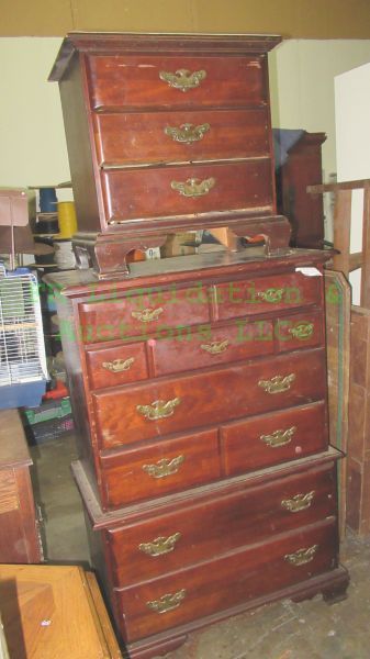 lot 278 image: Lea design solid wood chest of drawers and night stand