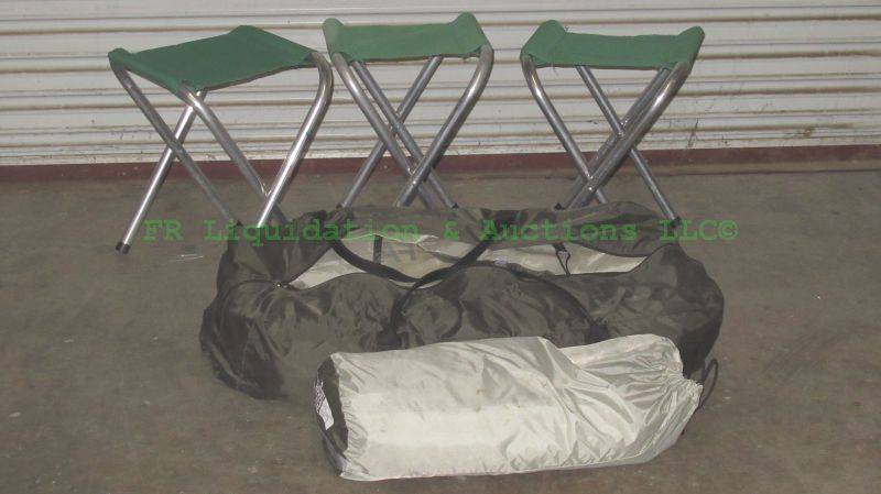 lot 314 image: The North Face Rock 22 tent, 3 folding camp stools