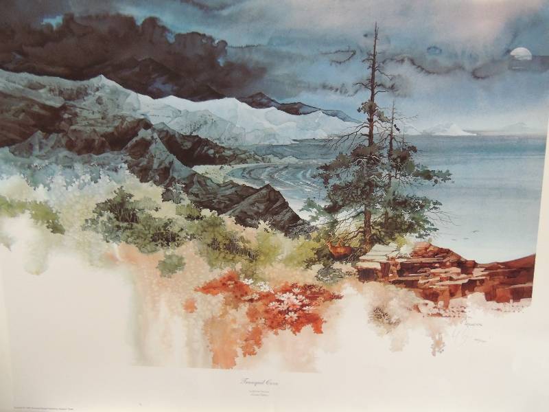 lot 36 image: Michael Atkinson- Tranquil Cove #305 of 1000 26x32 ,    Seattle Washington Mountain Reflections poster 34x26