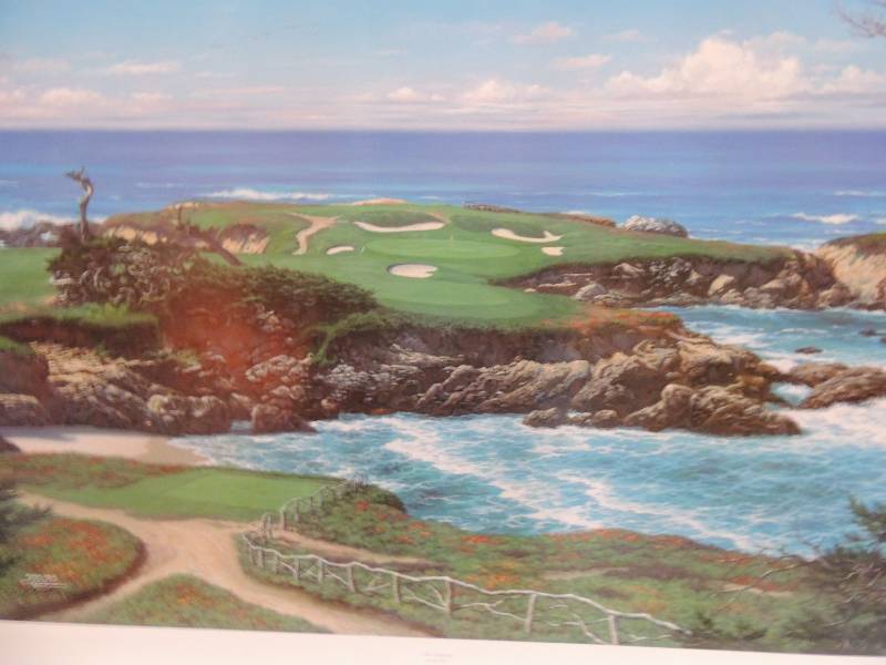 lot 50 image: Larry Dyke- Ocean Challenge #1181 of 1200 24x34 and The 12th at LaCantera #1182 of 1200 12x15