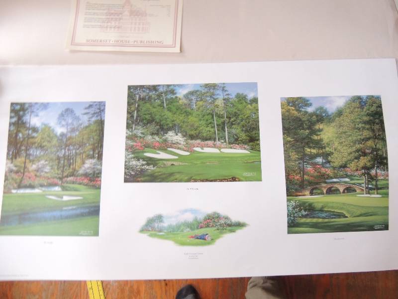 lot 52 image: Larry Dyke- Golfs Greatest Corner  (12th, 13th and the 11th) #1181 of 1950 19x38 and Along Rays Creek #1181 of 1500 21x38