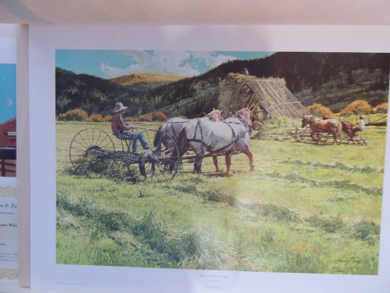 lot 78 image: Loren Fry- Rake Sweep and Slide 2511000 SN.     Bob Wygant- Always Welcome 3261500 SN 22 x 31
