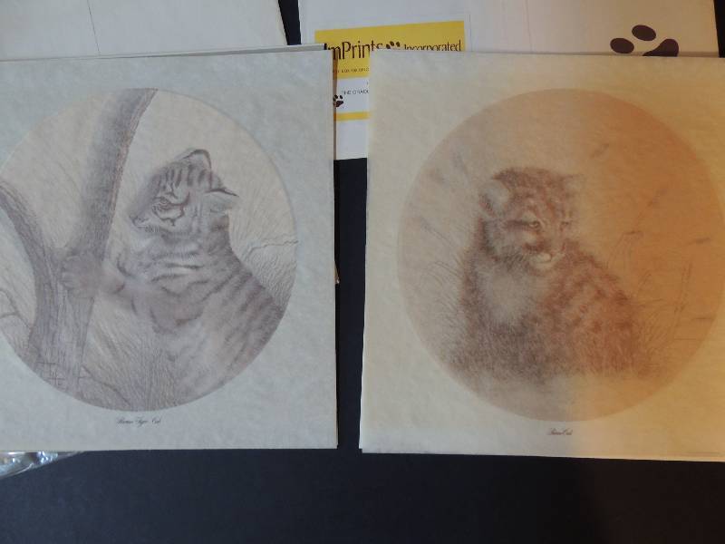lot 96 image: I.H. Farnsworth- Imprints Inc. Cradles of Eden plate IVB. Siberian Tiger Cub 13043000 11 12x 11 12.    Puma Cub 5273000 11 12 x 11 12