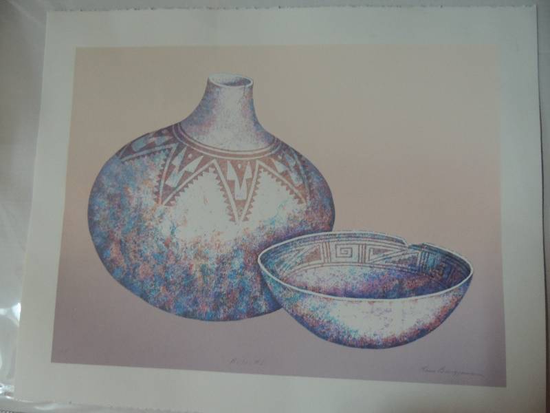 lot 105 image: Karen Brueggeman- Relic #1 Artist proof Signed 28x 22 12.     Relic #2 Artist proof signed 22 12 x 28
