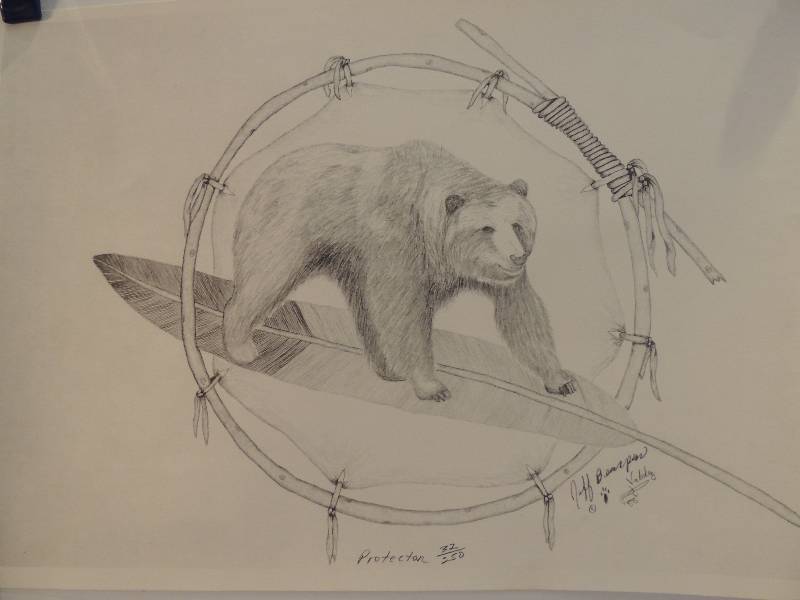 lot 128 image: Jeff Bearpaw Valdez- Protector COA 32250 12x18