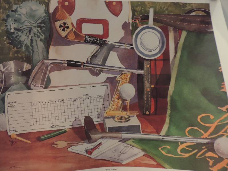 lot 130 image: J. Turner- Hole In One Scorecard achievement print  17x22. J       oe Santabataro- 7th  at the Hills of Lakeway 13x17