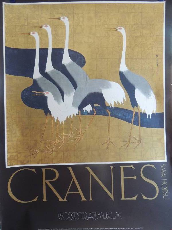 lot 146 image: Saki Hoitsu (1761-1828) Cranes Worchester Art Museum 40x30