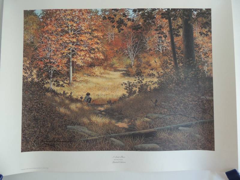 lot 151 image: Ernie Knauss- A Quiet Place 276950 signed 18x24.     Bob Wygant- Solitude 3261000 signed 21x29