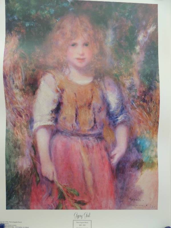 lot 166 image: Auguste Renoir- Gypsy Girl  24x19.    Le dejeuner Des Canotiers 22x28.    On the terrace 1881 25x20