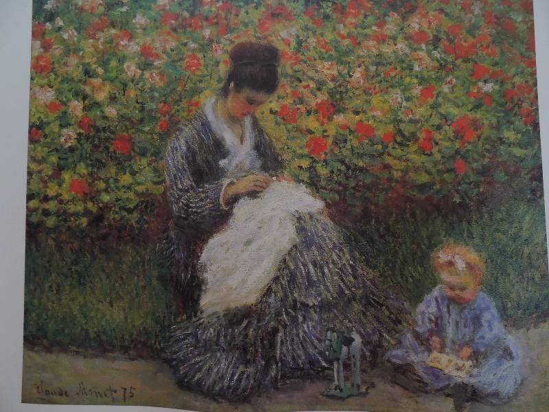 lot 176 image: Claude Monet - Mrs. Monet and Children in Garden 1875   24x31 12.       The Duck Pond 26 12 x 21 12