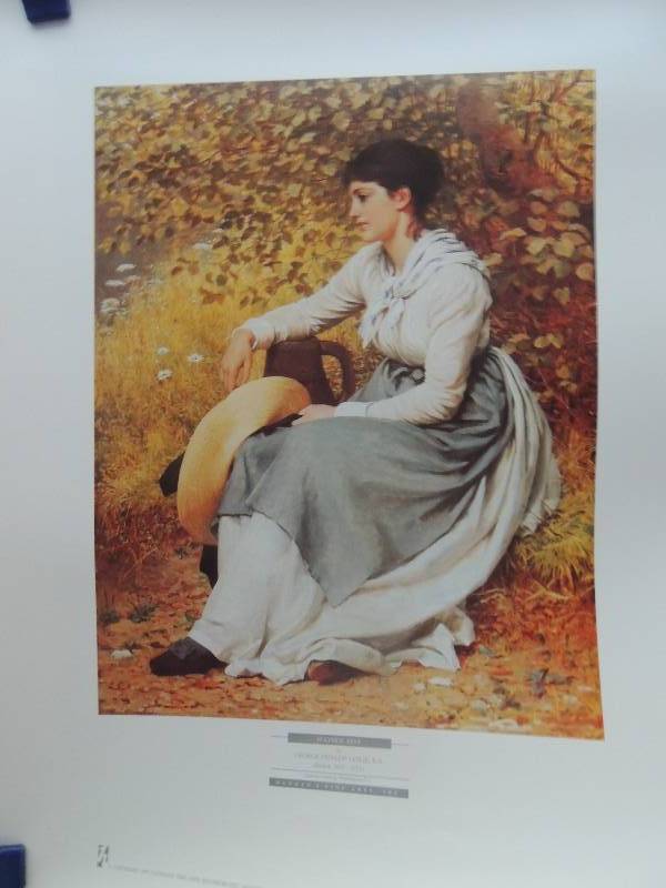 lot 183 image: George Dunlop Leslie- Lakeside Rest 22x18.   Richard Emil Miller- Summer Reverie 25x20.    Fredrick Hassam- The Goldfish Window 23x31