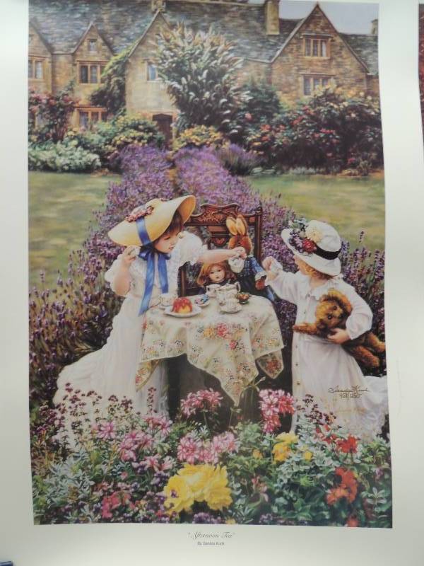 lot 185 image: Sandra Kuck-Afternoon Tea 45812250  SN 28x20.     Precious 586950  SN 21x24