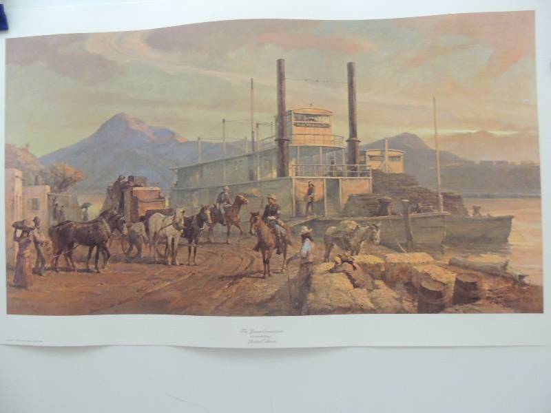 lot 193 image: Kenneth Riley- The Yuma Connection 9791000 17x29.    H. Murray- Scout Party 7241200 SN 19x25 & BALD EAGLE 111500 SIGNED 17 X 25.     Grant McDonald Winter Shelter 2111000 SN 15x28
