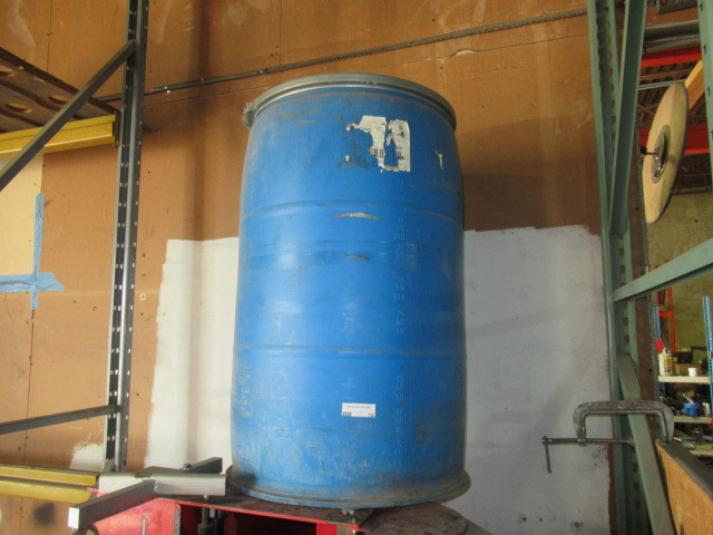 lot 74 image: BLUE 55 GALLON PLASTIC DRUMS