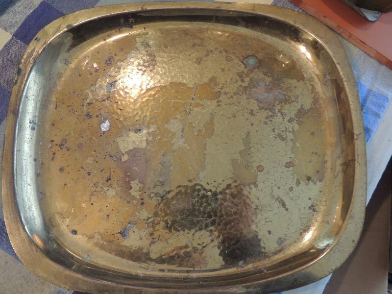 lot 118 image: Copper- 12 dish, 7 plate, wall pocket, square platter, oval platter