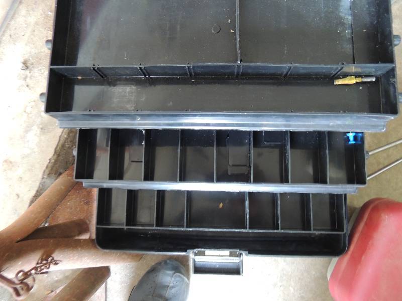 lot 214 image: 2 plastic tackle boxes