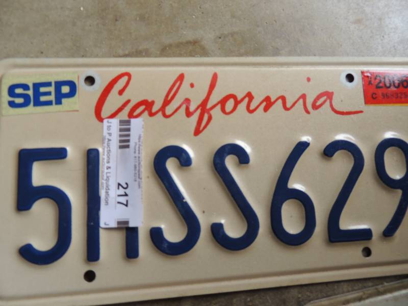 lot 217 image: 4 Calif. License plates