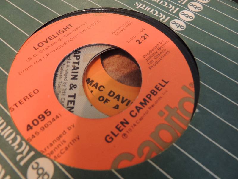 lot 297 image: 45s- Glenn Campbell, Mac Davis, Blood Sweat and tears, etc.