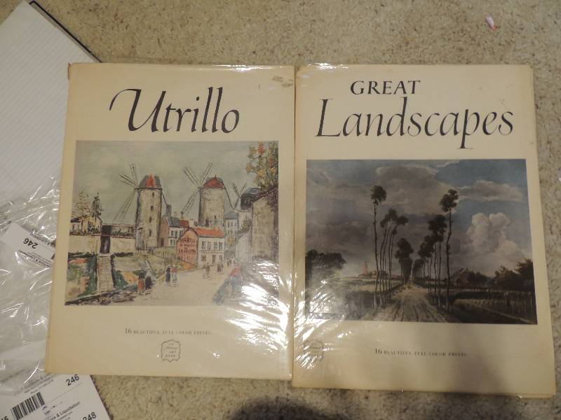lot 246 image: An Abrams art books x 2 with ready to frame pictures in both