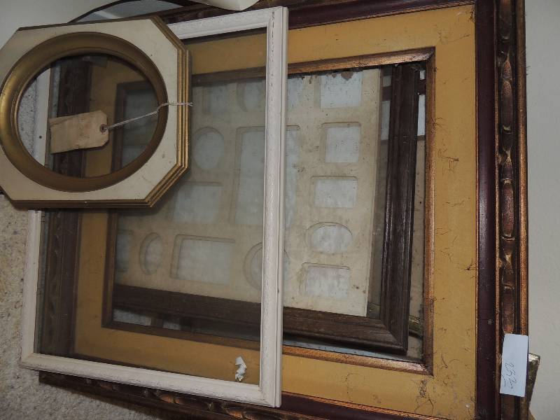 lot 232 image: New and vintage frames including matting and glass