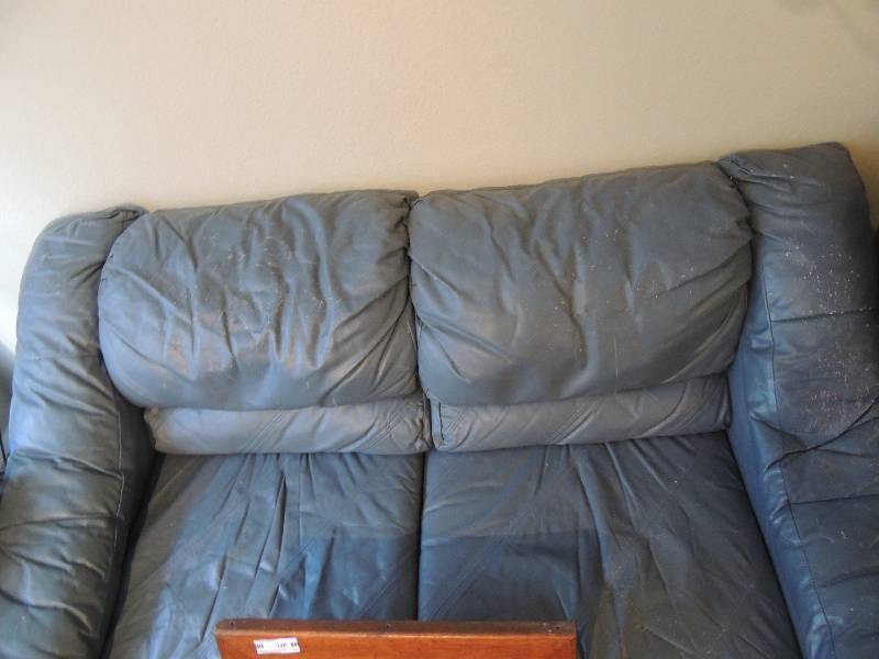 lot 301 image: BLUE LOVE SEAT & COUCH