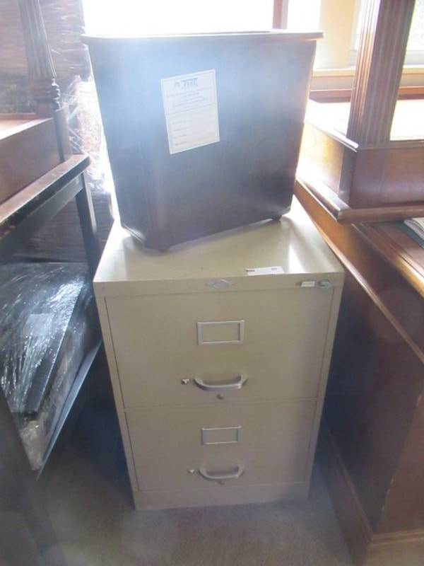 lot 90 image: FILING CABINET AND TRASH CAN