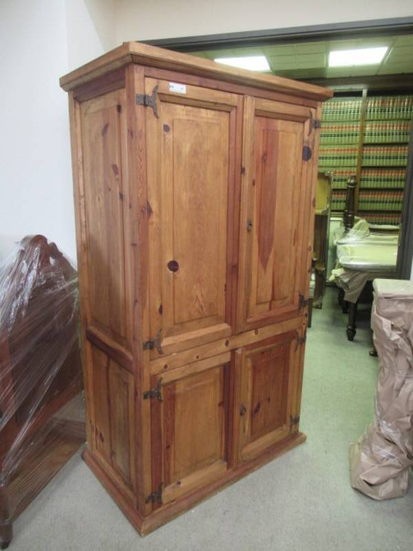 lot 81 image: WOODEN ARMOIRE