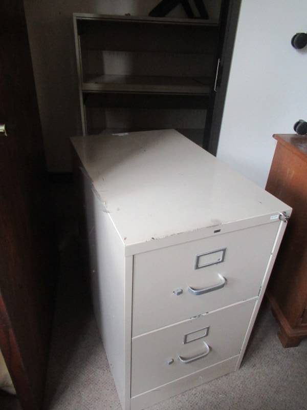 lot 111 image: FILING CABINET AND FILING SHELF