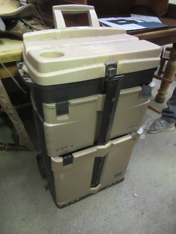 lot 132 image: PLANO ROLLING PLASTIC MYSTERY BOX