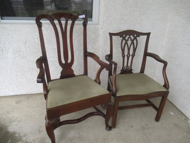 lot 165 image: VINTAGE HANDCRAFTED DINING CHAIRS