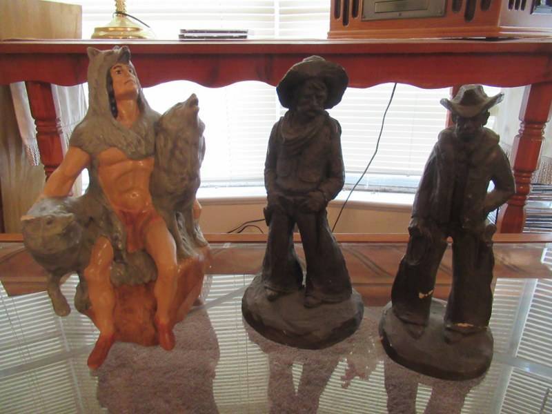 lot 146 image: WESTERN COWBOY SCULPTURES SIGNED BY ARTIST J LARGO