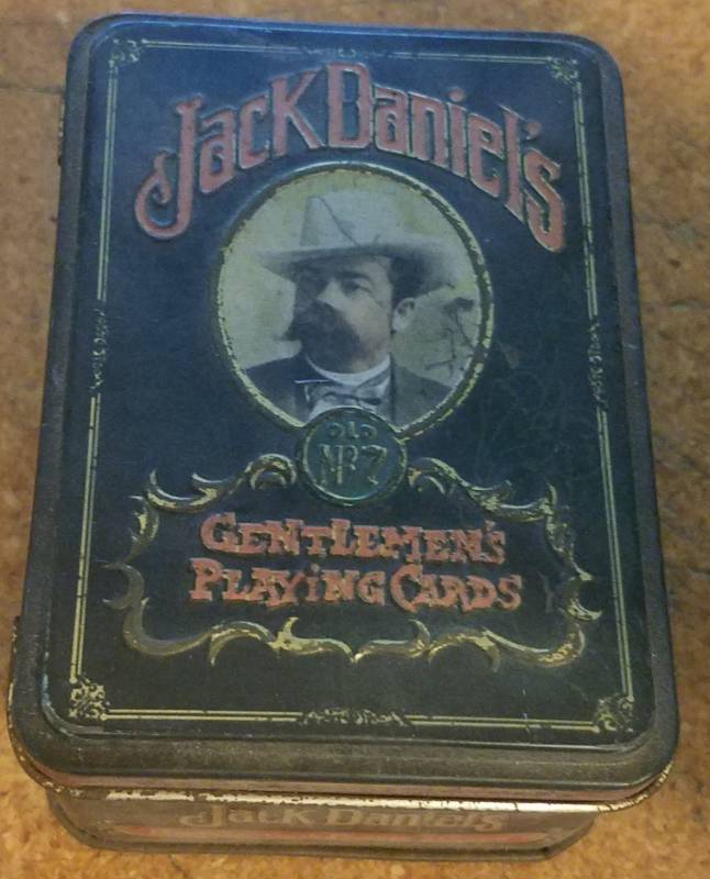 lot 166 image: VINTAGE JACK DANIELS PLAYING CARDS WITH TIN BOX