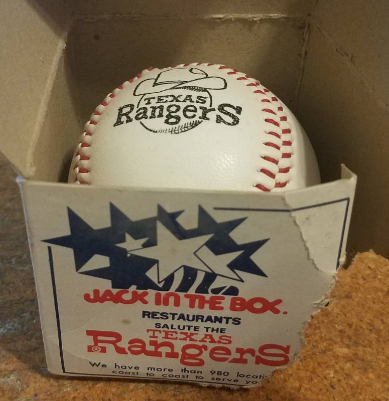 lot 167 image: VINTAGE TEXAS RANGERS  ARLINGTON STADIUM SOUVENIR BASEBALL