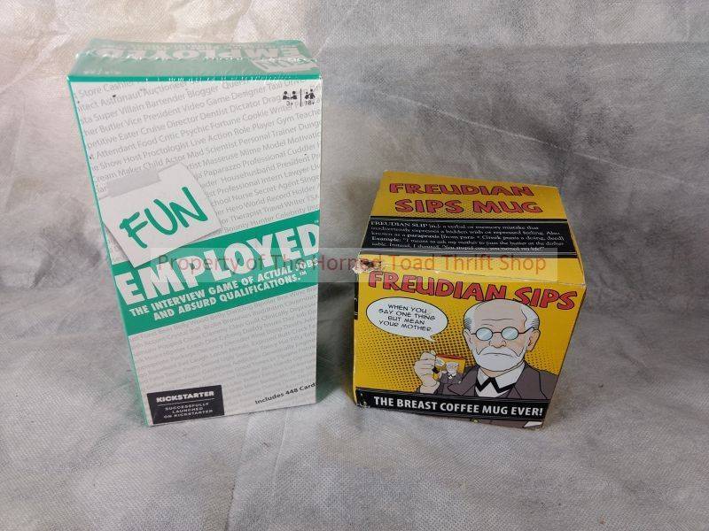 lot 283 image: Freudian Sips Mug & Fun Employed Card Game Sealed New