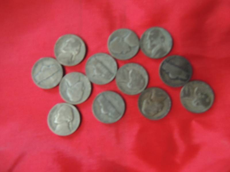 lot 131 image: Jefferson nickels 1943 x 12