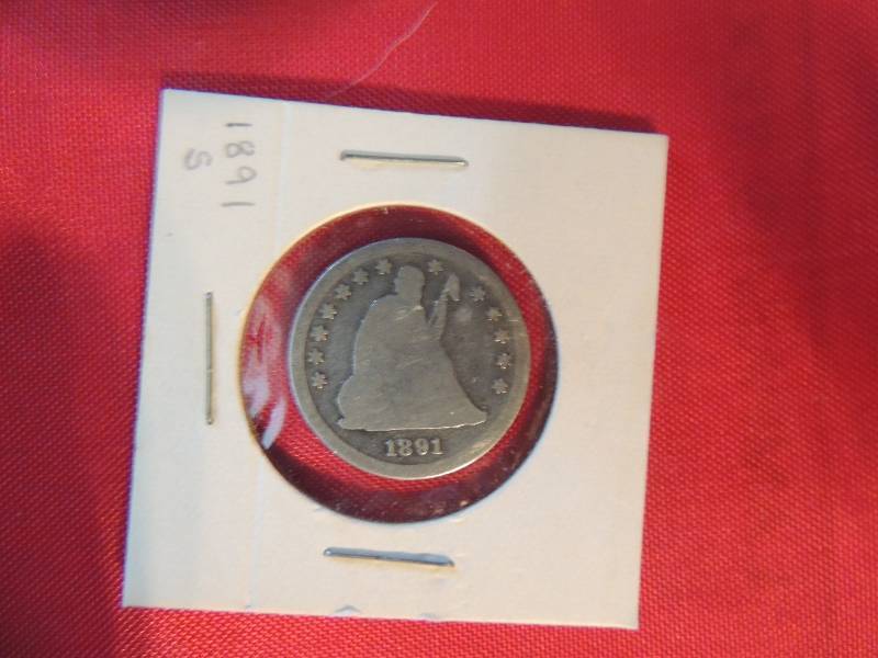 lot 16 image: Seated Liberty quarter dollar 1891 S