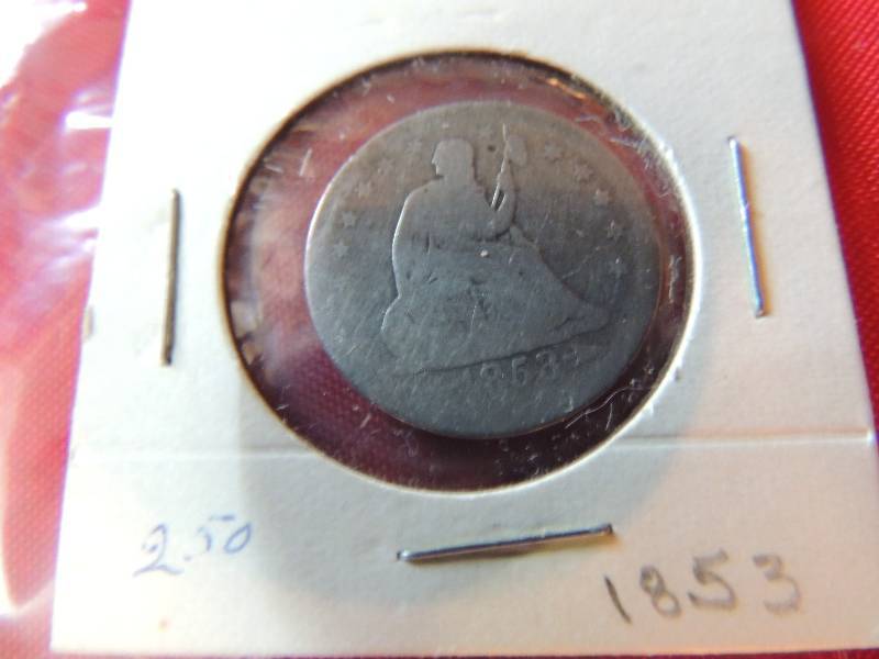 lot 23 image: Seated Liberty Quarter Dollar 1853