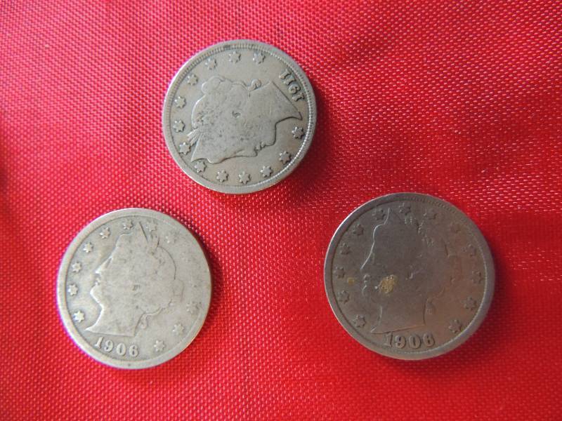 lot 25 image: Liberty V nickel 1906, 1906 and 1911