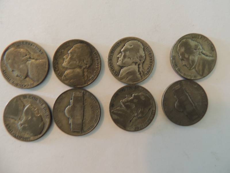 lot 53 image: Jefferson Nickels 1942 Qty. 8