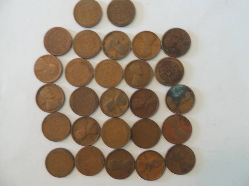 lot 58 image: Wheat pennies Date 1918 and 1919. Qty. 28